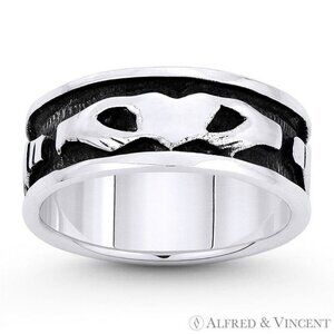 Irish Claddagh Love & Friendship Eternity Band in .925 Sterling Silver -Size 8.5